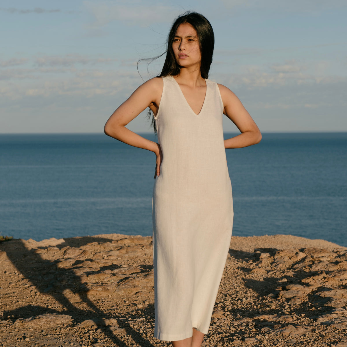 Maxi Dress Natural White – Hemp Clothing Australia