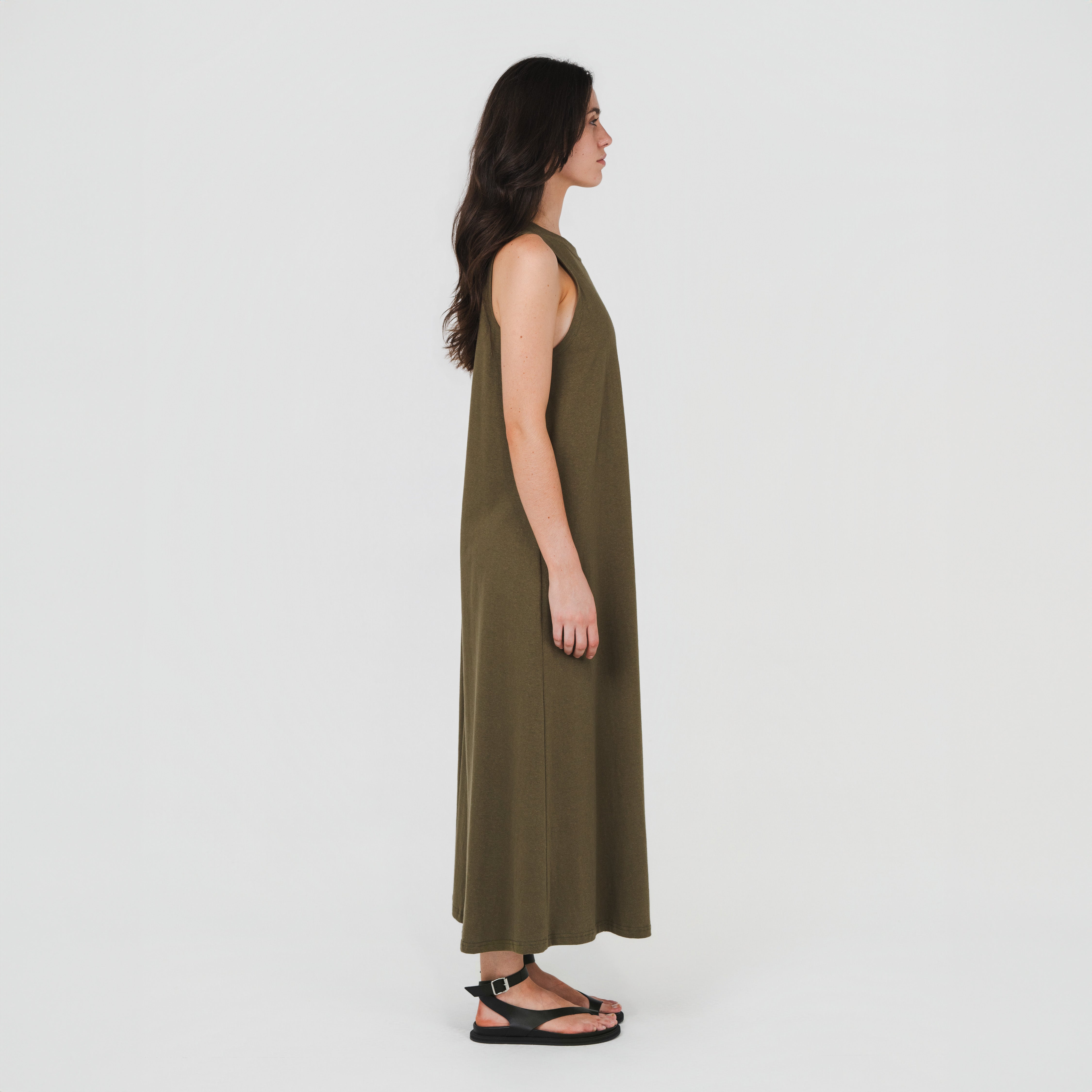 A-Line Tank Dress Olive