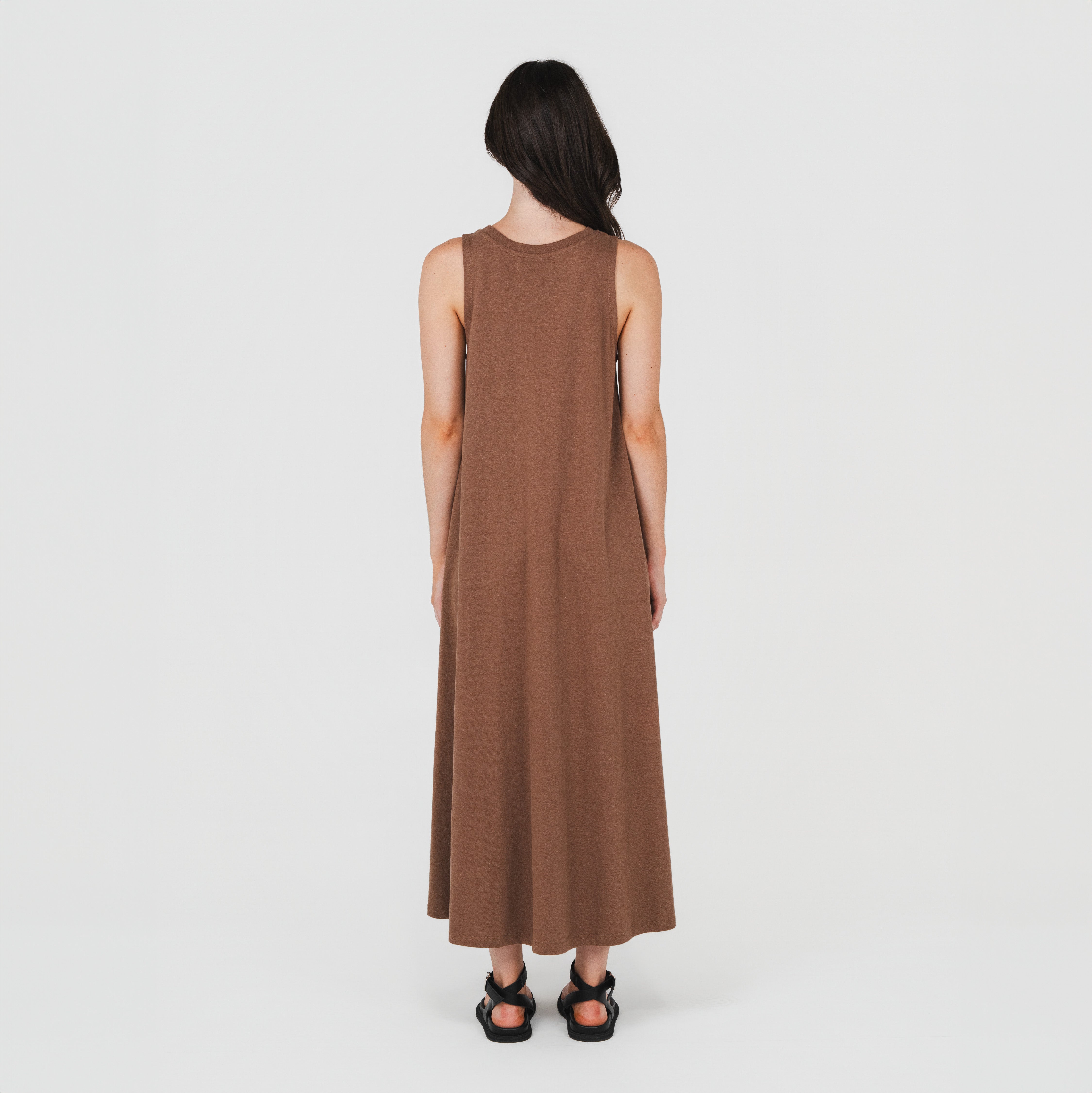 A-Line Tank Dress Toasted Coconut Hemp Clothing Australia A-Line Tank Dress Toasted Coconut Hemp Clothing Australia