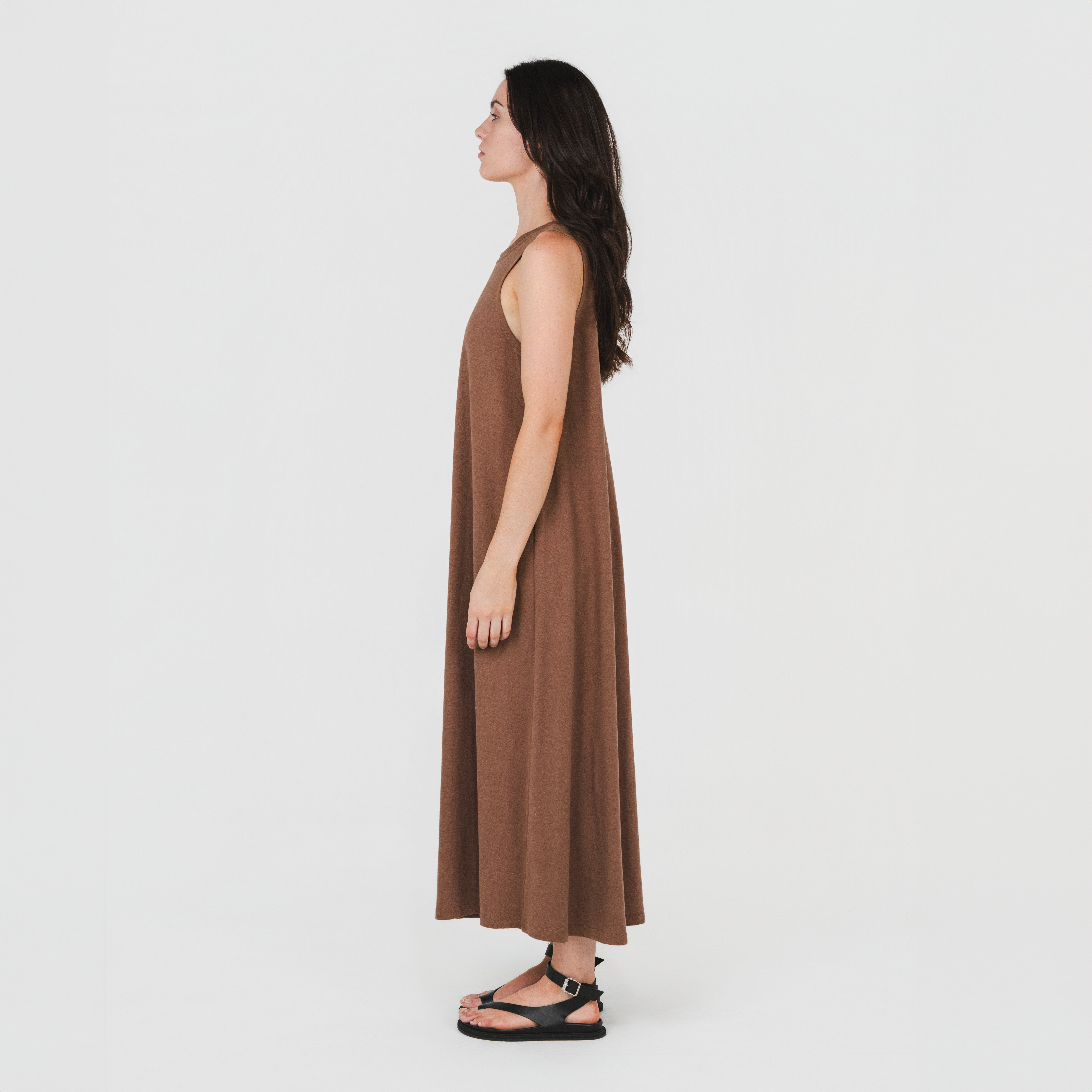 A-Line Tank Dress Toasted Coconut  Hemp Clothing Australia