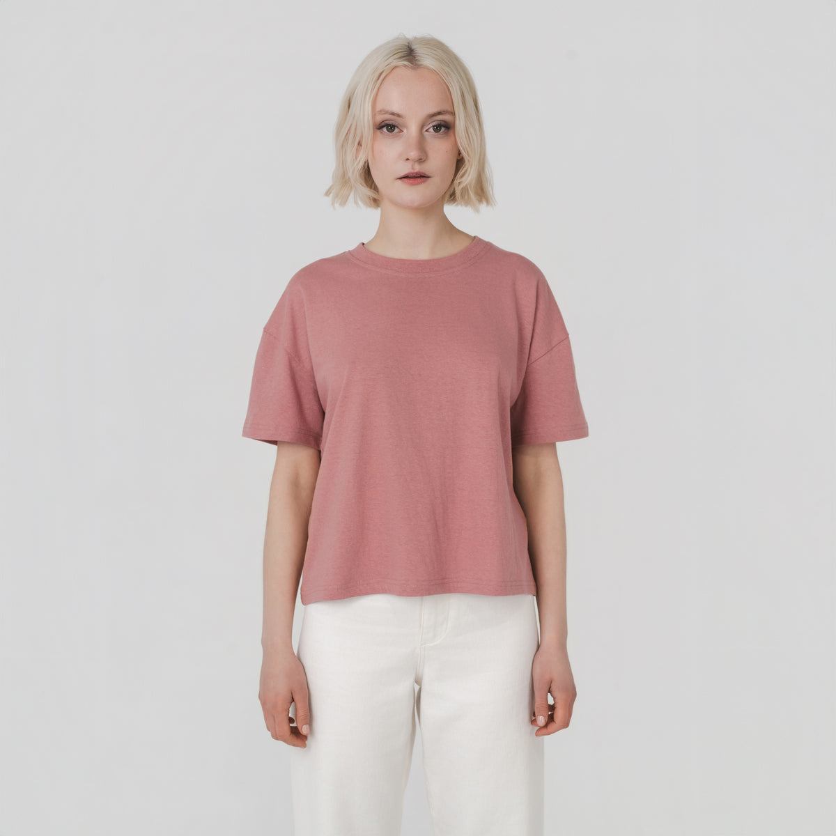 NULEAH BOXY TEE - Peony