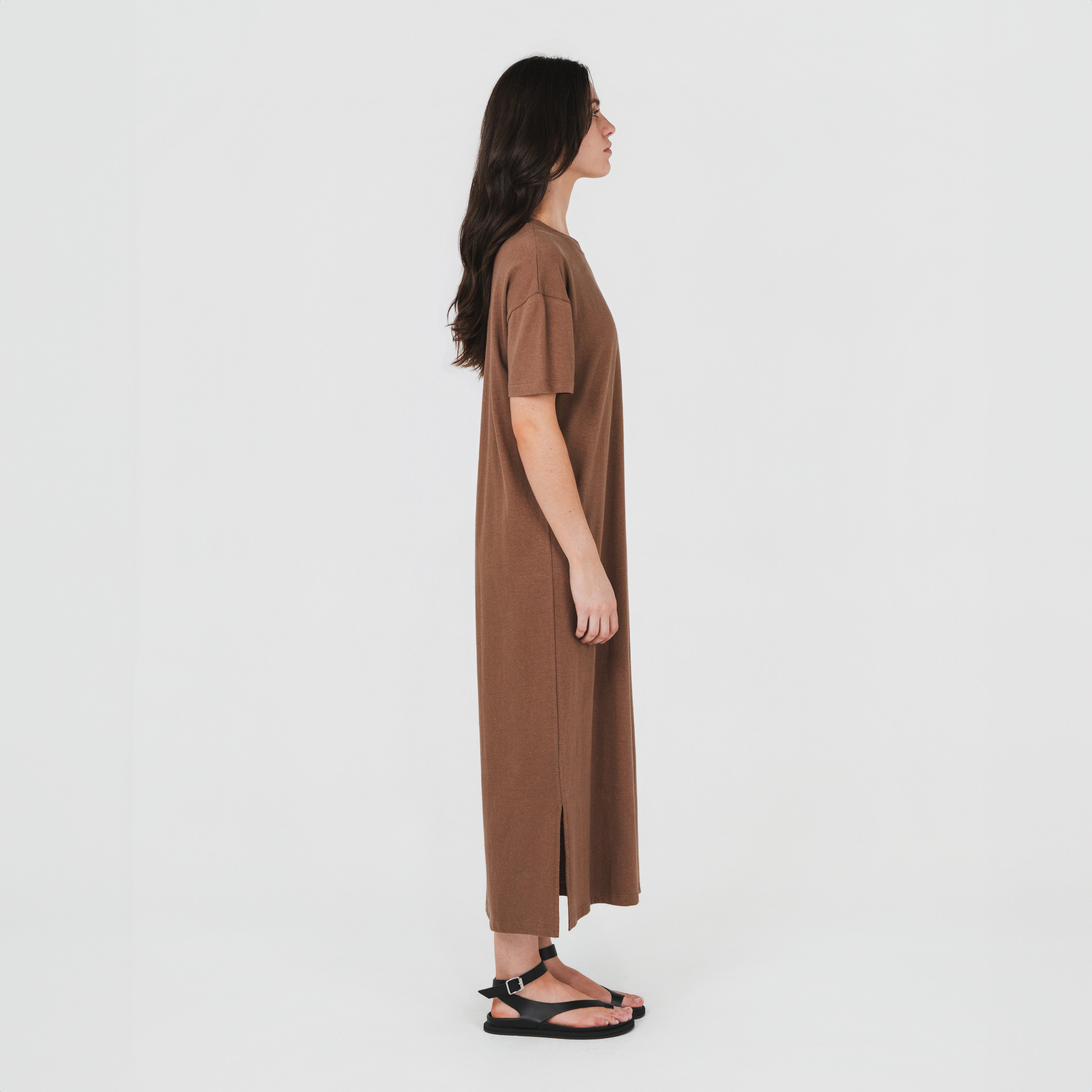 T-Shirt Dress Maxi Toasted Coconut Hemp Clothing Australia T-Shirt Dress Maxi Toasted Coconut Hemp Clothing Australia